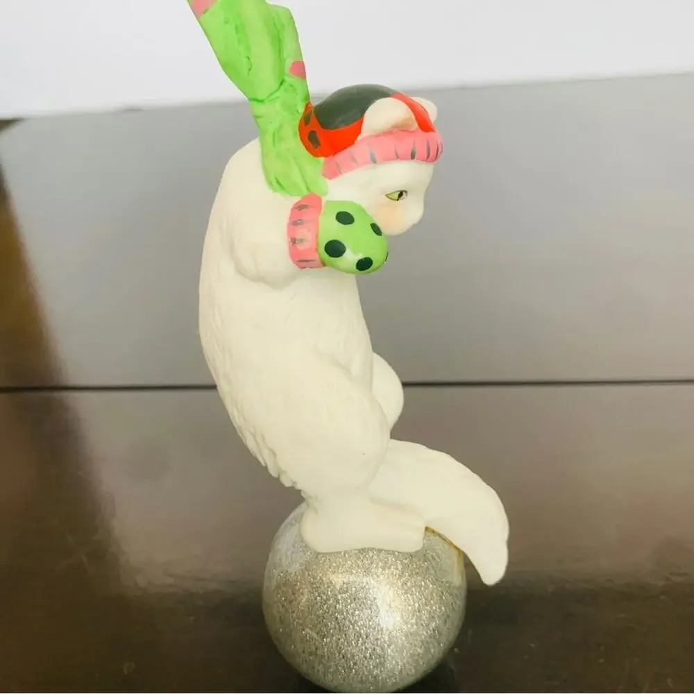 Vintage Porcelain Cat Ornament